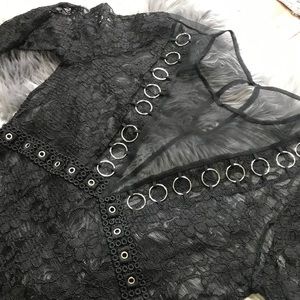 black lace morticia floor length dress sz M